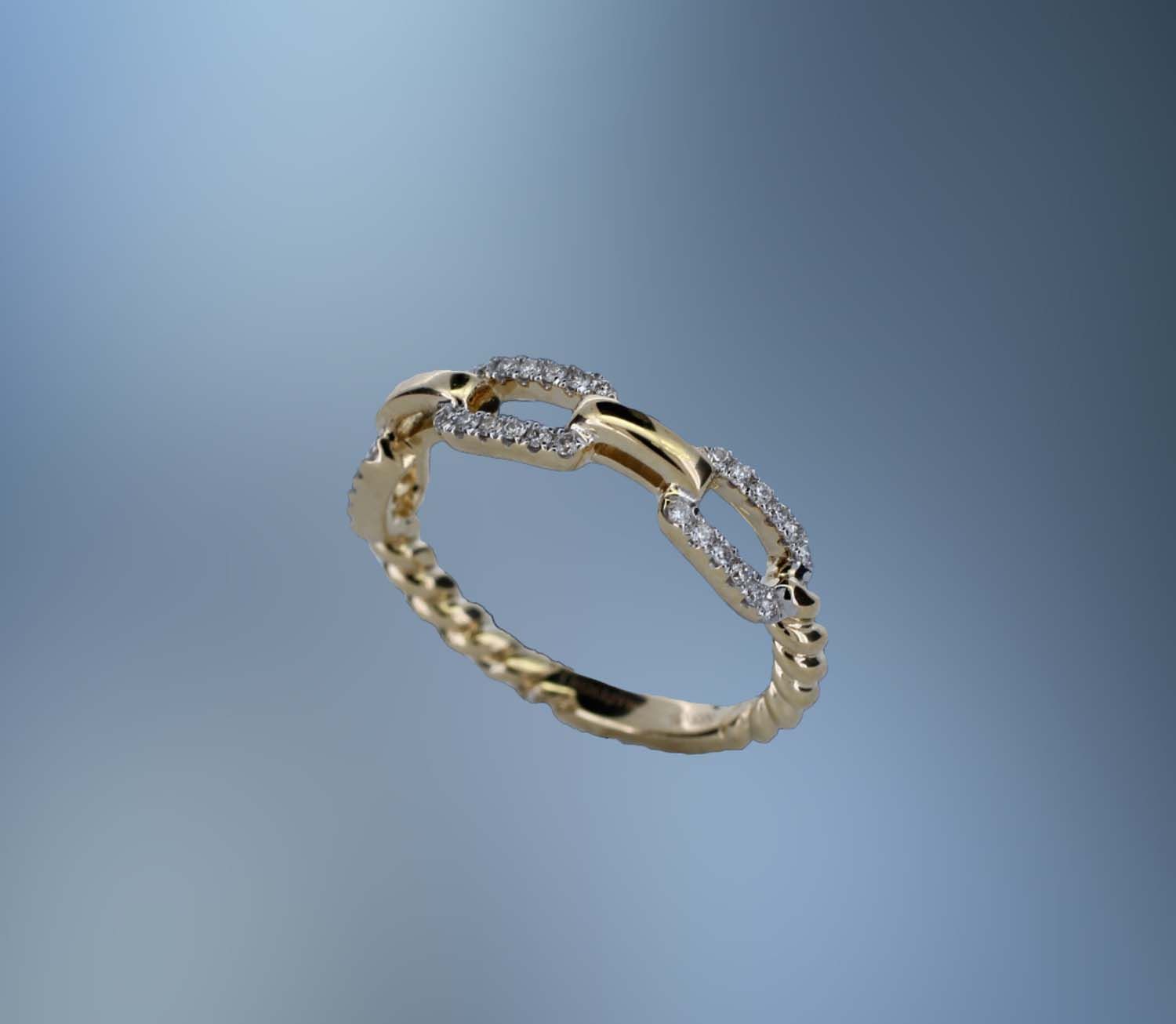 14KT YELLOW GOLD FASHION RING FEATURING (36) ROUND BRILLIANT CUT DIAMONDS TOTALING .18 CTS. 14KT YELLOW GOLD FASHION RING FEATURING (36) ROUND BRILLIANT CUT DIAMONDS TOTALING .18 CTS.