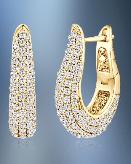 ONE 14KT YELLOW GOLD DIAMOND HUGGIES