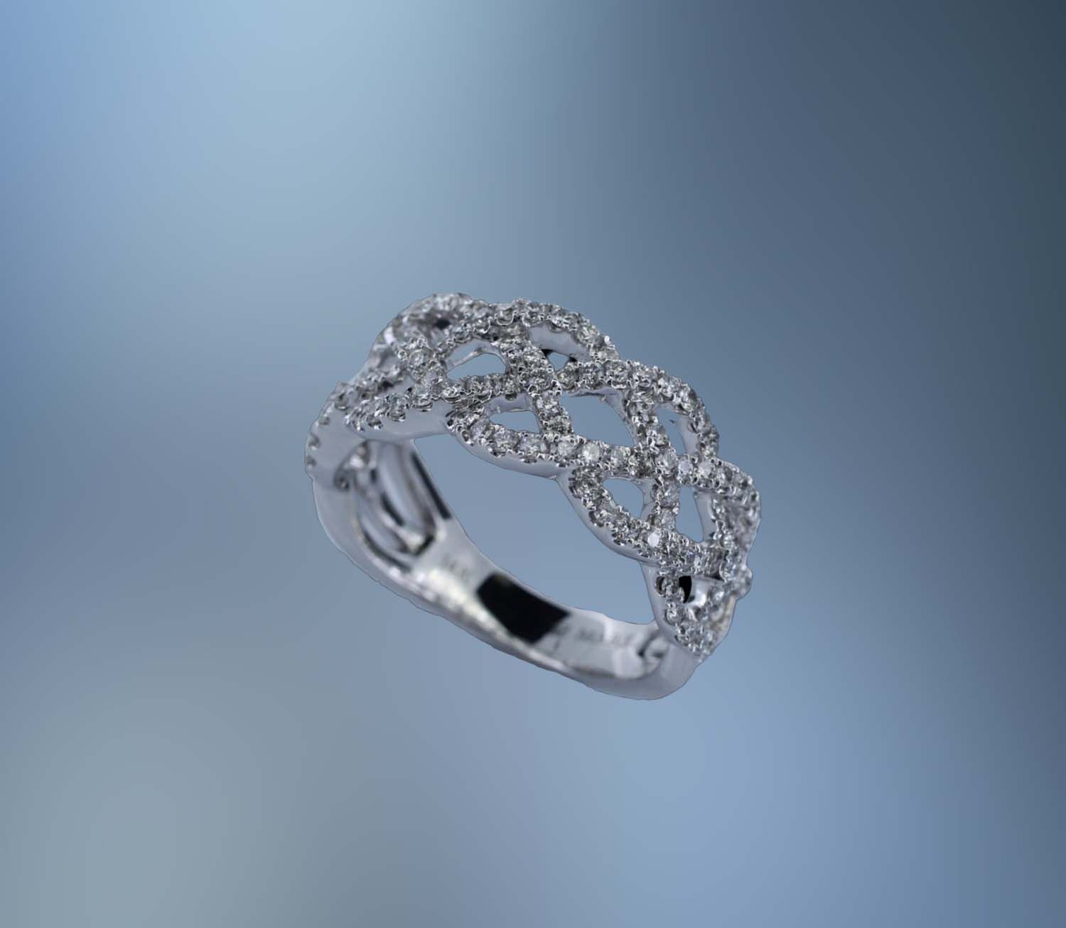 ONE 14KT WHITE GOLD LADYS NATURAL DIAMOND RING CONTAINING .75 CT TOTAL WEIGHT OF NATURAL ROUND BRILLIANT CUT DIAMONDS. ONE 14KT WHITE GOLD LADYS NATURAL DIAMOND RING CONTAINING .75 CT TOTAL WEIGHT OF NATURAL ROUND BRILLIANT CUT DIAMONDS. 