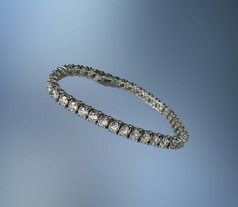 14KT WHITE GOLD LADIES LAB GROWN DIAMOND TENNIS BRACELET