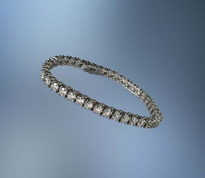 14KT WHITE GOLD LADIES LAB GROWN DIAMOND TENNIS BRACELET
