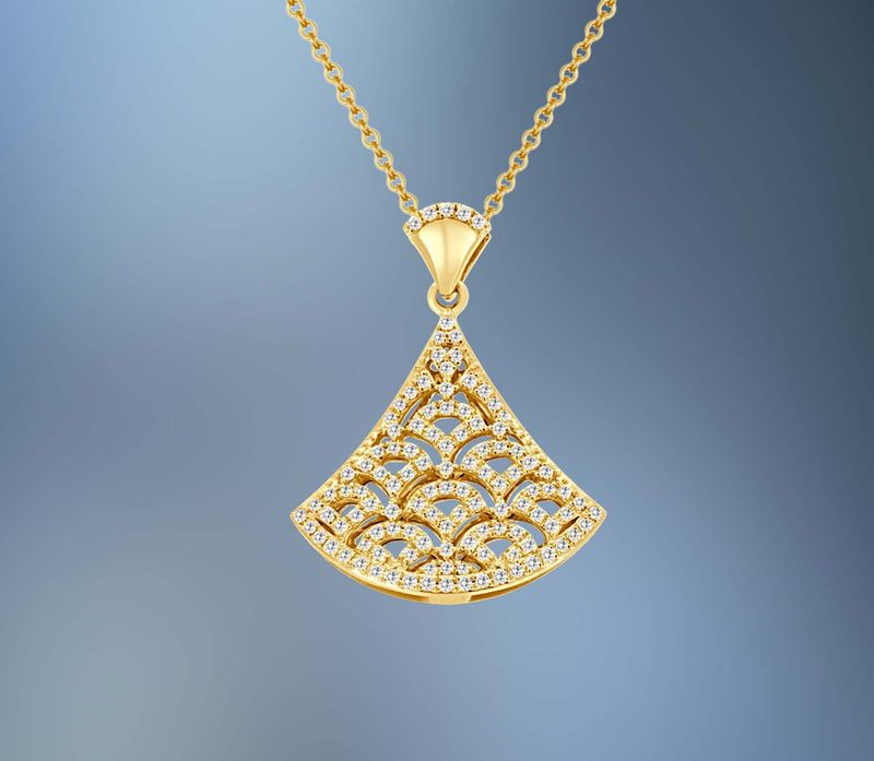 ONE 14KT YELLOW GOLD LADIES DIAMOND PENDANT