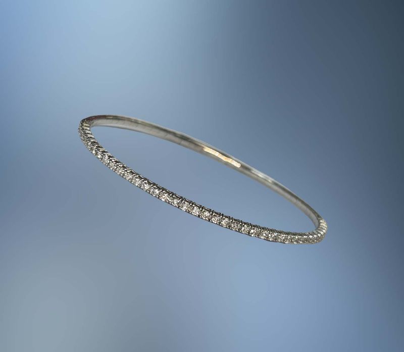 14 KT WHITE GOLD FLEXIBLE DIAMOND BRACELET
