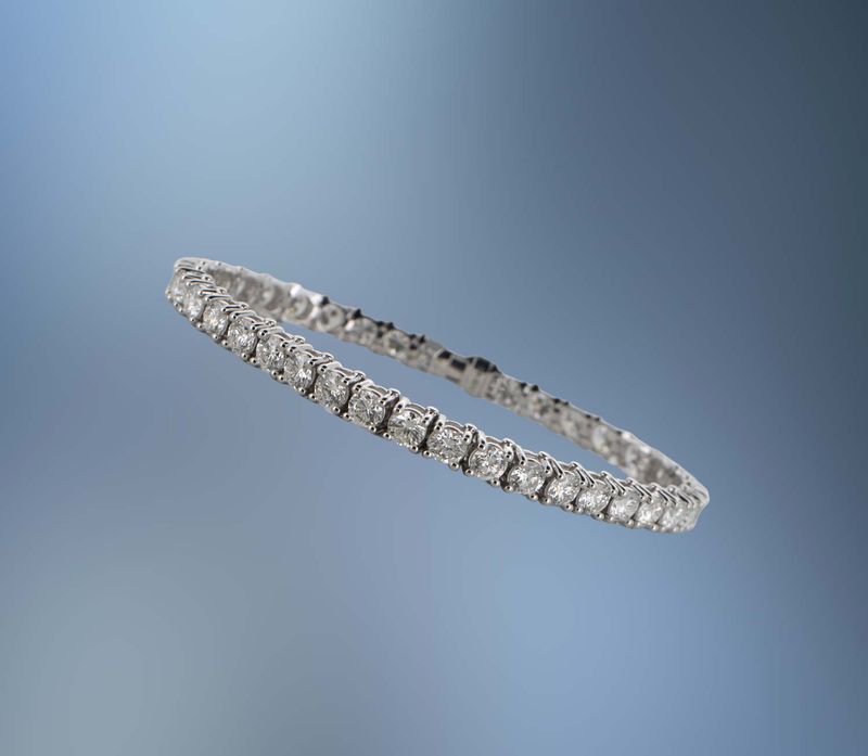 ONE 14KT WHITE GOLD LAB GROWN DIAMOND TENNIS BRACELET