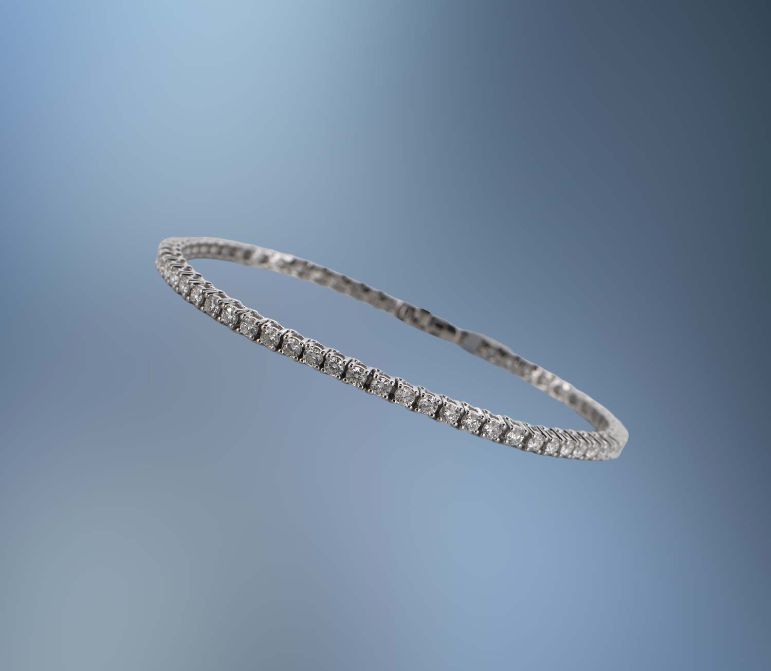 ONE 14KT WHITE GOLD LAB GROWN DIAMOND TENNIS BRACELET