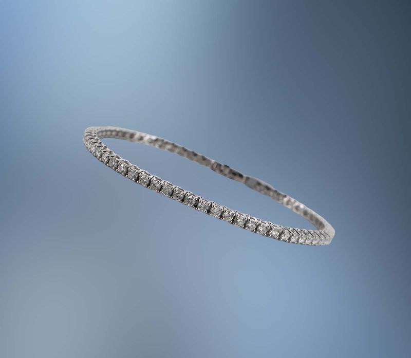 ONE 14KT WHITE GOLD LAB GROWN DIAMOND TENNIS BRACELET