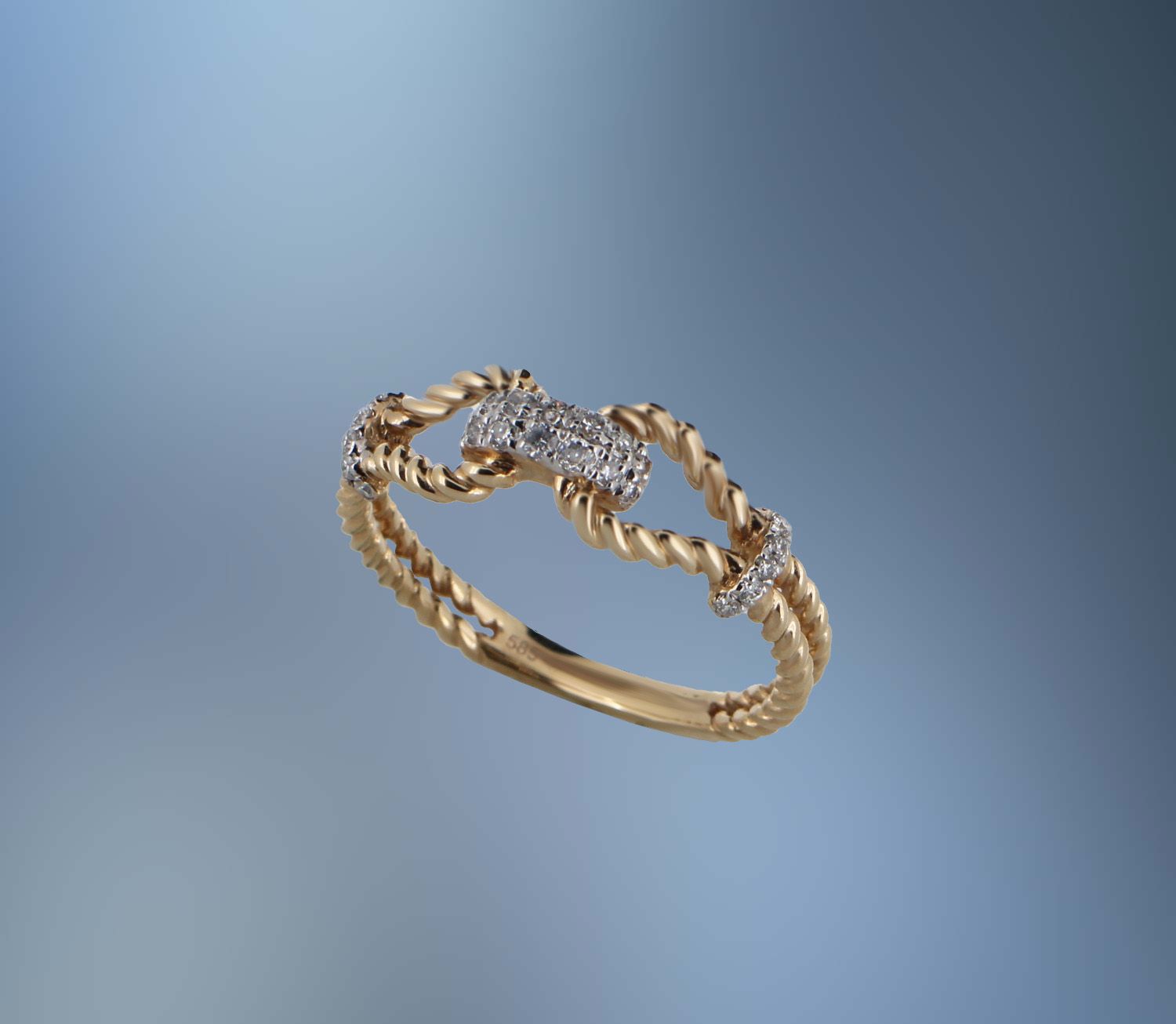 14KT YELLOW GOLD DIAMOND FASHION RING FEATURING 26 ROUND BRILLIANT DIAMONDS TOTALING .17 CTS 14KT YELLOW GOLD DIAMOND FASHION RING FEATURING 26 ROUND BRILLIANT DIAMONDS TOTALING .17 CTS