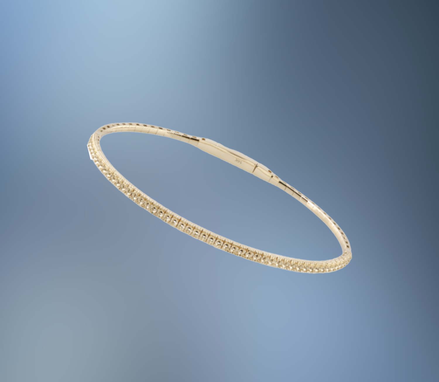 ONE 14KT YELLOW GOLD DIAMOND FLEXIBLE BANGLE