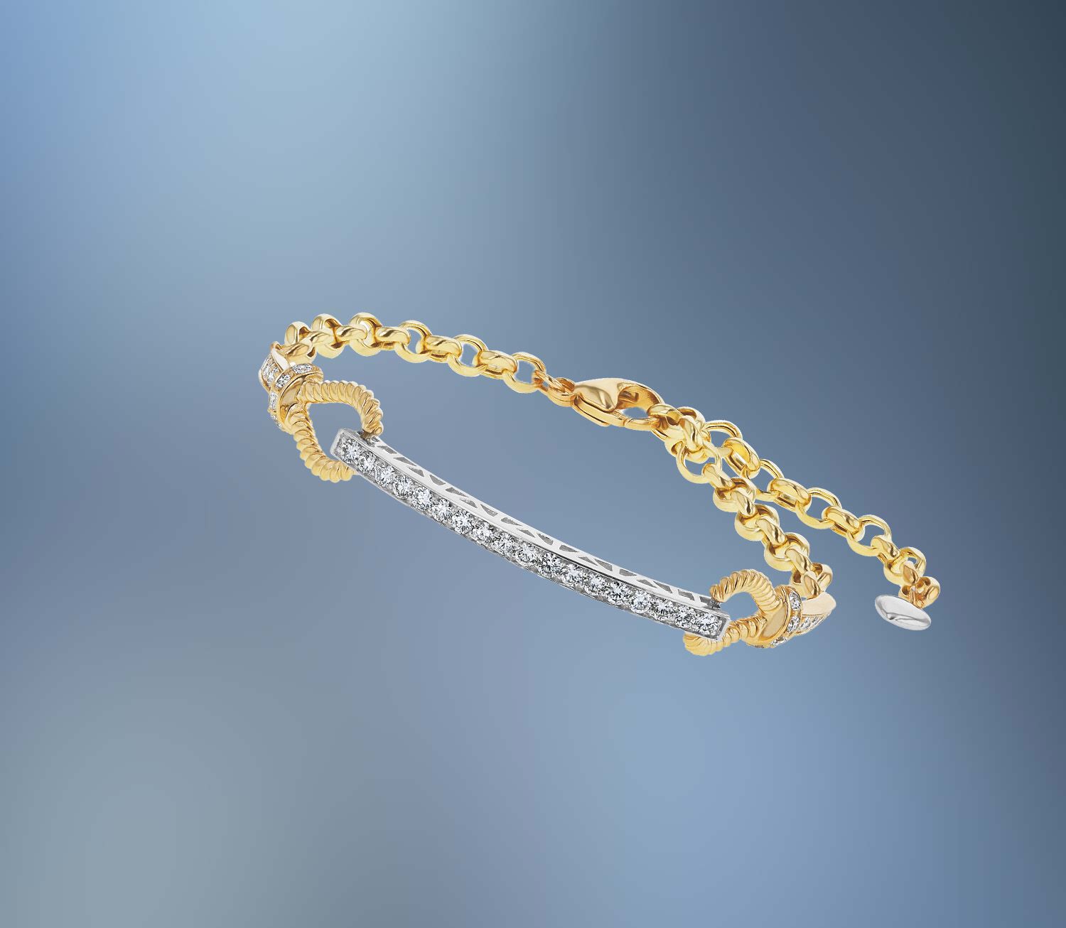 14KT WHITE AND YELLOW GOLD DIAMOND BRACELET