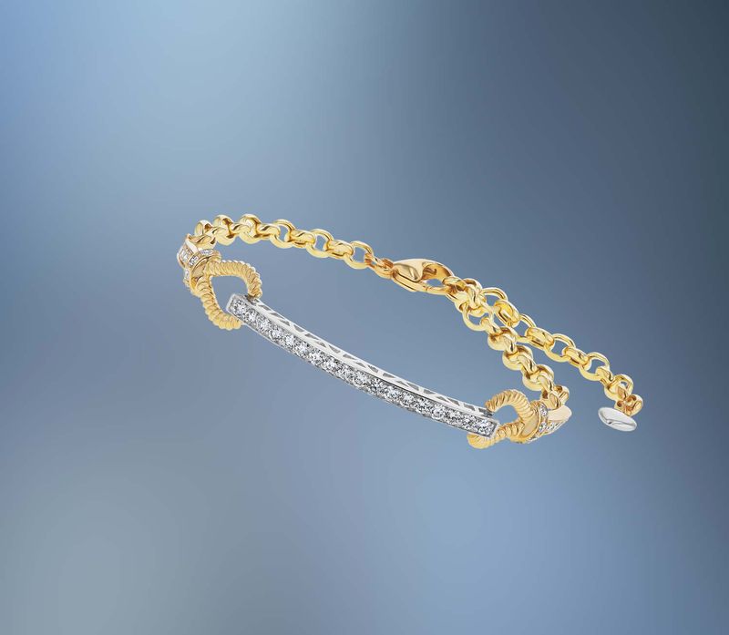 14KT WHITE AND YELLOW GOLD DIAMOND BRACELET