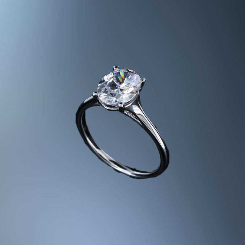 14 KT WHITE GOLD SOLITAIRE MOUNTING 14 KT WHITE GOLD SOLITAIRE MOUNTING