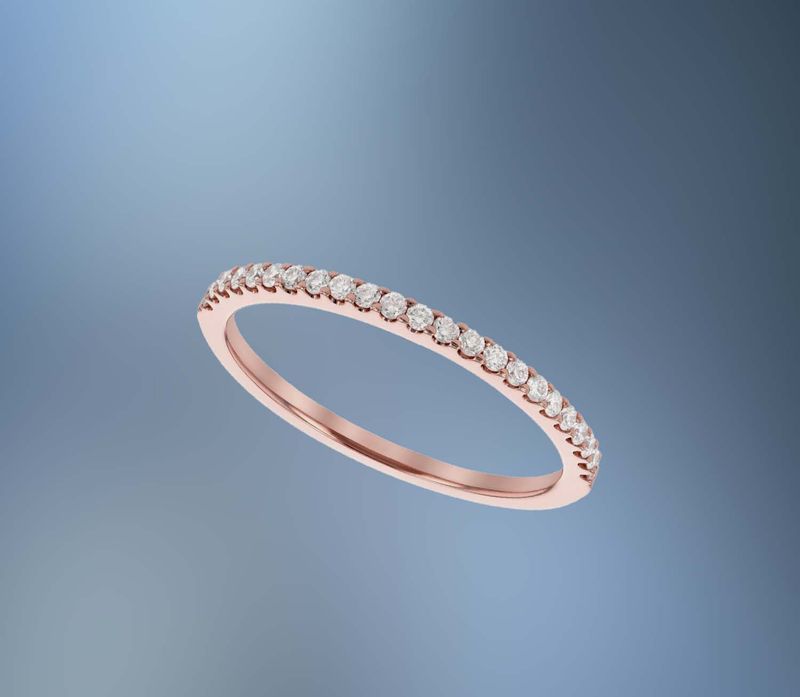 14KT ROSE GOLD DIAMOND WEDDING BAND