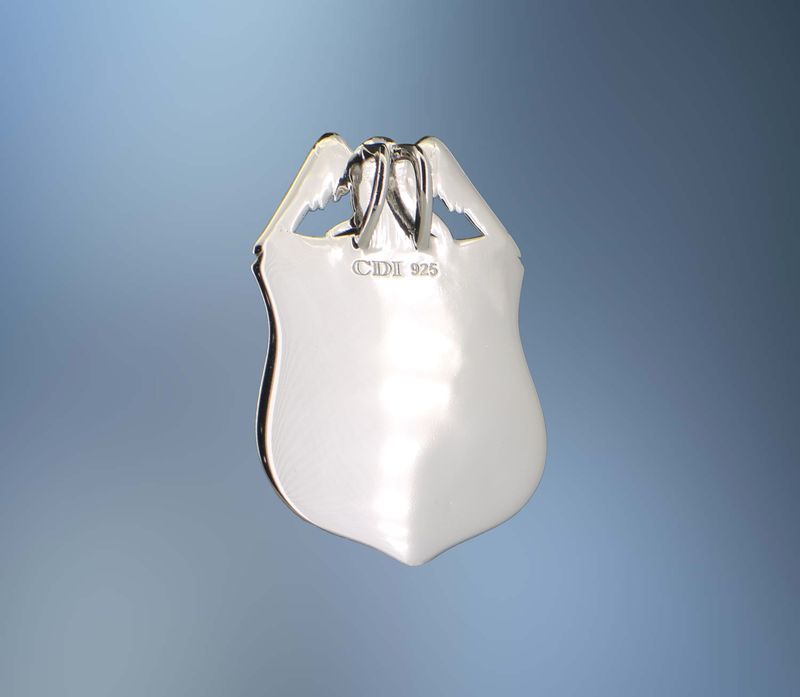 Gold​ Plated Sterling Silver​ Customizable First Responder Badge Pendant