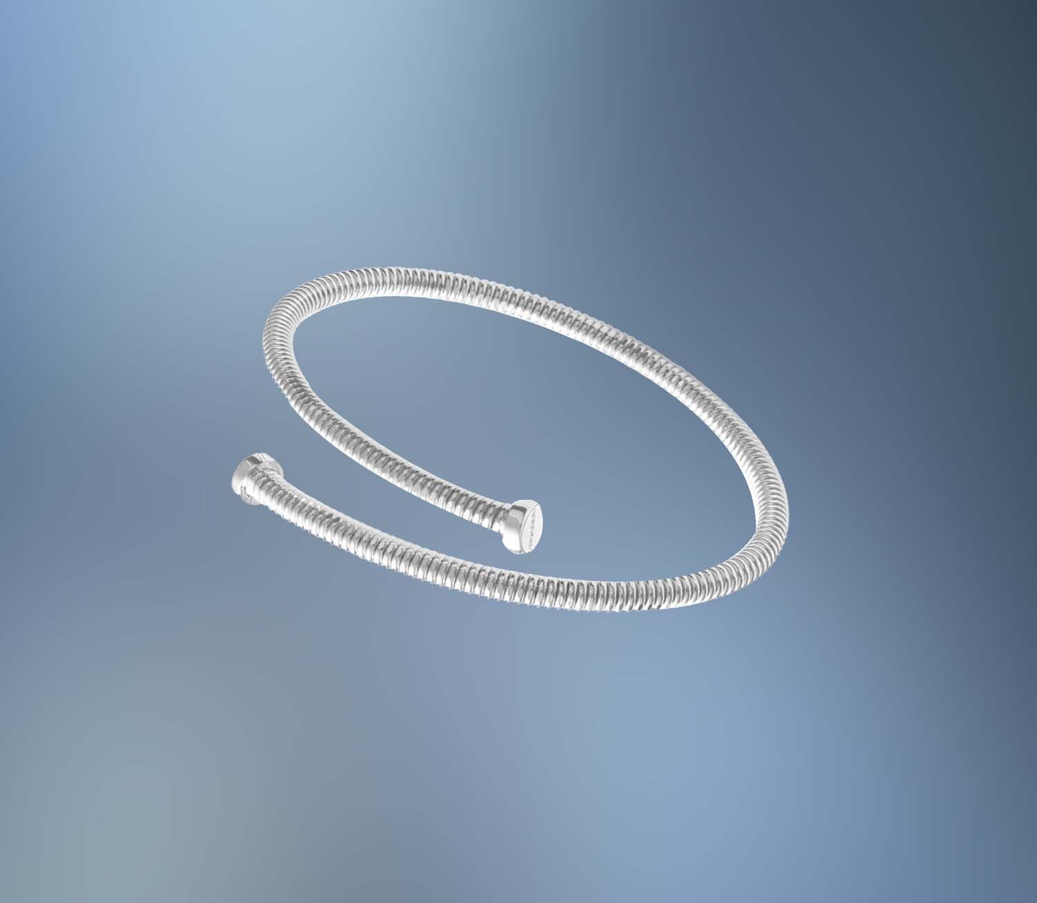 ONE BRONZE/RHODIUM ROUND SNAKE CUFF BRACELET 8.25"