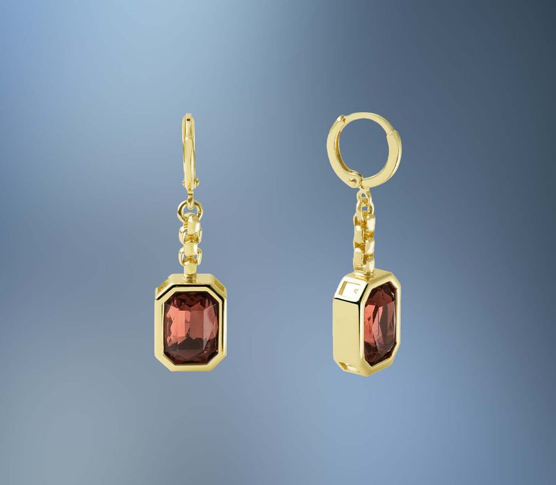 ONE BRONZE/24KT OVERLAY DANGLE EARRING WITH CRYSTALS ONE BRONZE/24KT OVERLAY DANGLE EARRING WITH CRYSTALS