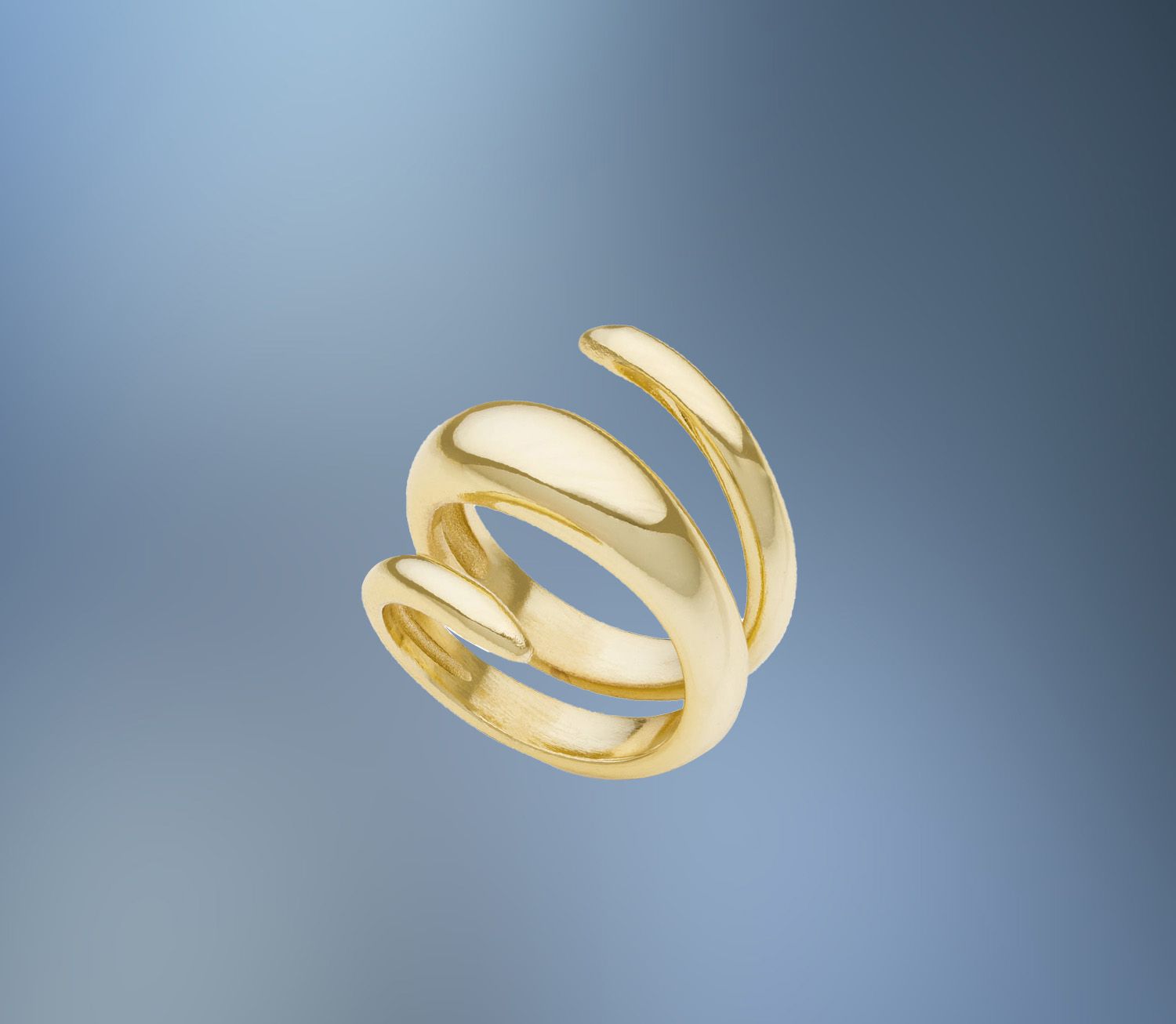 ONE BRONZE/24KT OVERLAY SPIRAL RING