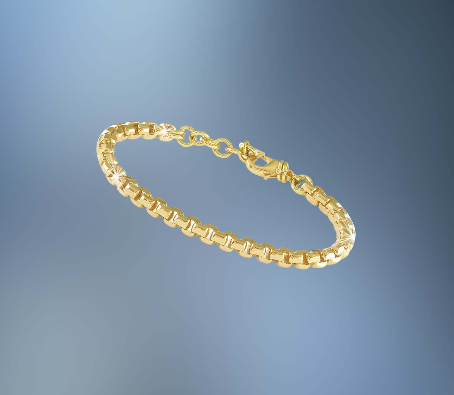 ONE BRONZE/24KT OVERLAY FANCY LINK BRACELET