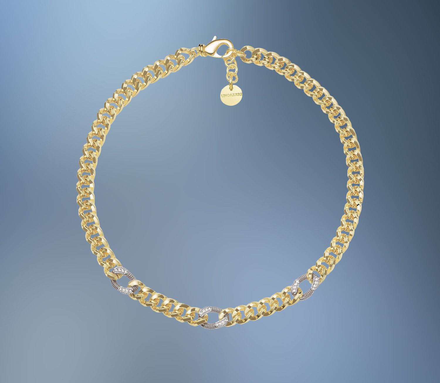 ONE BRONZE/24KT OVERLAY 18" CURB FANCY CHAIN