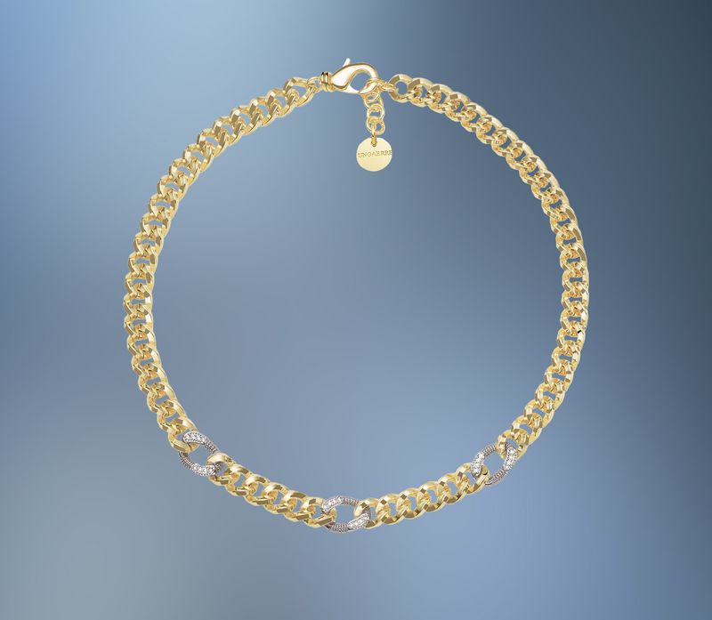 ONE BRONZE/24KT OVERLAY 18 ONE BRONZE/24KT OVERLAY 18" CURB FANCY CHAIN