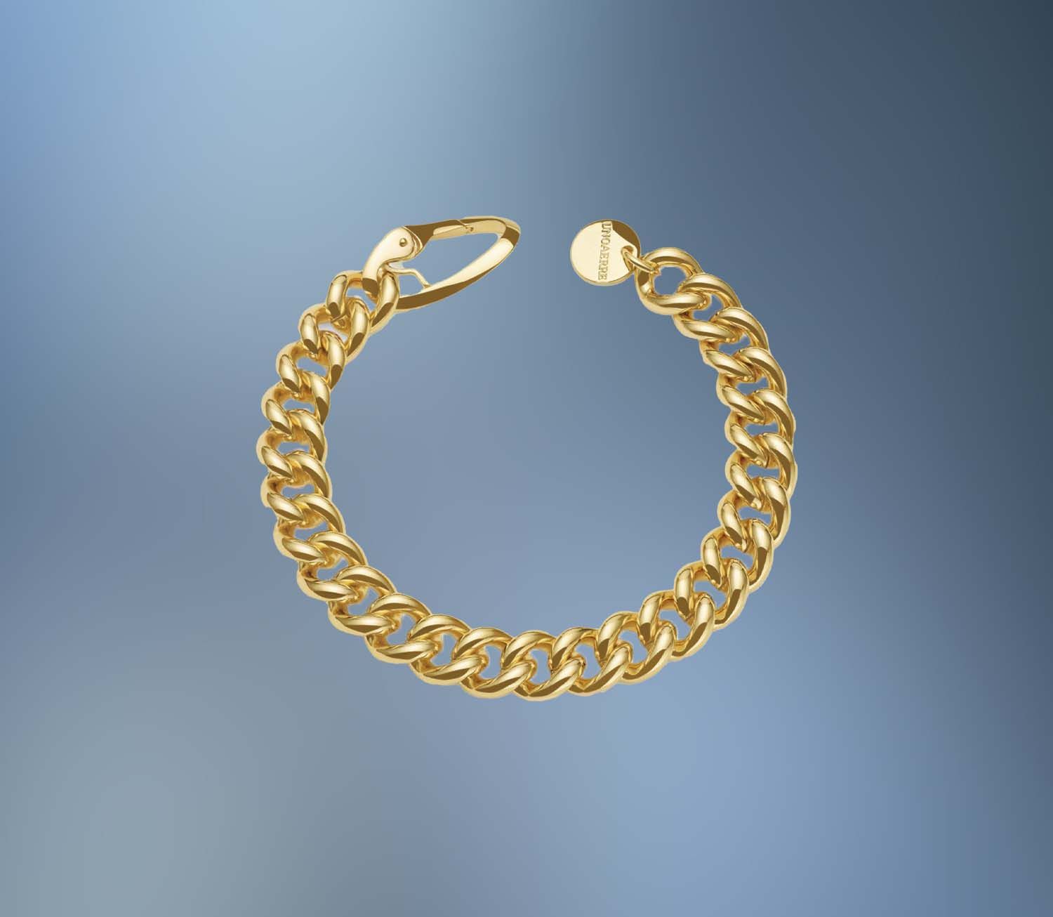 ONE BRONZE/24KT OVERLAY CURB BRACELET