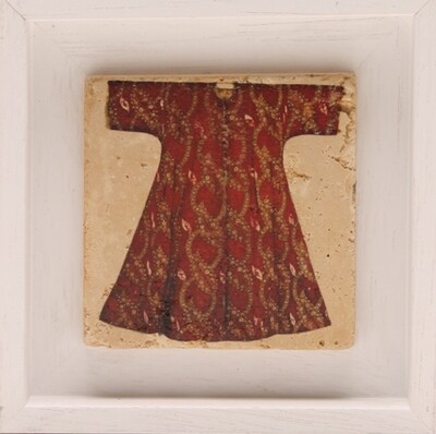 Red Kaftan with Small Gold Motif Design Stone Art