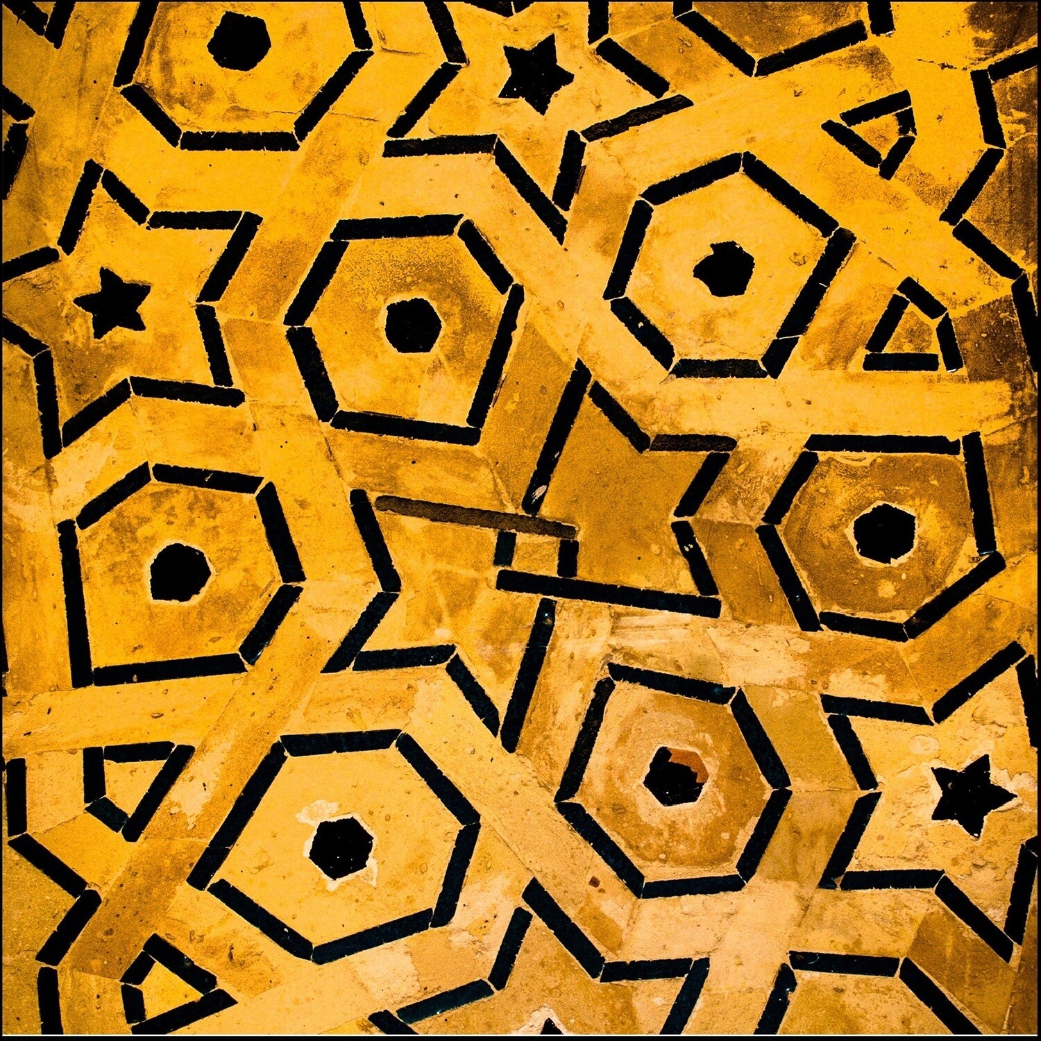 Mustard & Black Geometric Design Greeting Card