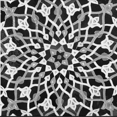 Black & White Arabesque Geometric Design Greeting Card