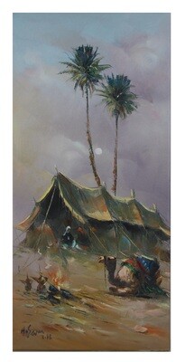 Desert Nomads &amp; Camels Oil painting Original Hand Painted Canvas