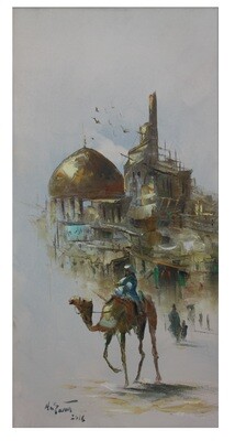 Desert Nomads &amp; Camels Oil painting Original Hand Painted Canvas