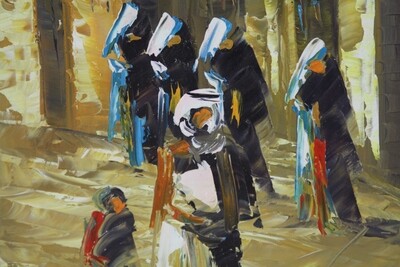 Streets of Baghdad Knife Art Original Hand Painted Canvas