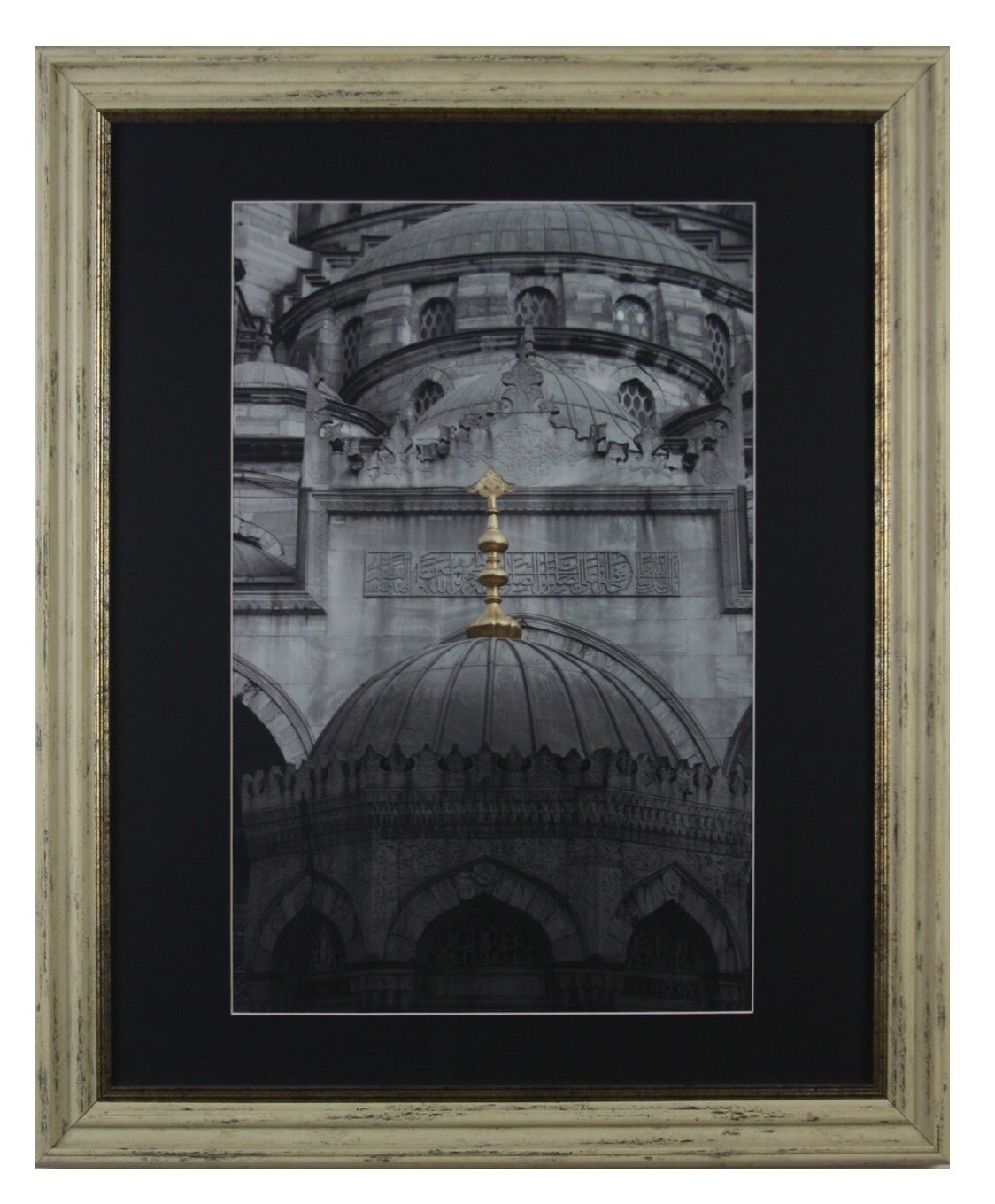 Turkey Islamic Architecture Framed Art in a Cream Distressed Frame The Yeni Camii, Frame Colour: Cream