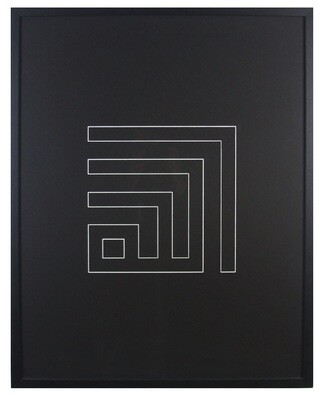 Allah Kufic Calligraphy V-Groove Design in Black Matte Grain Finish Frame