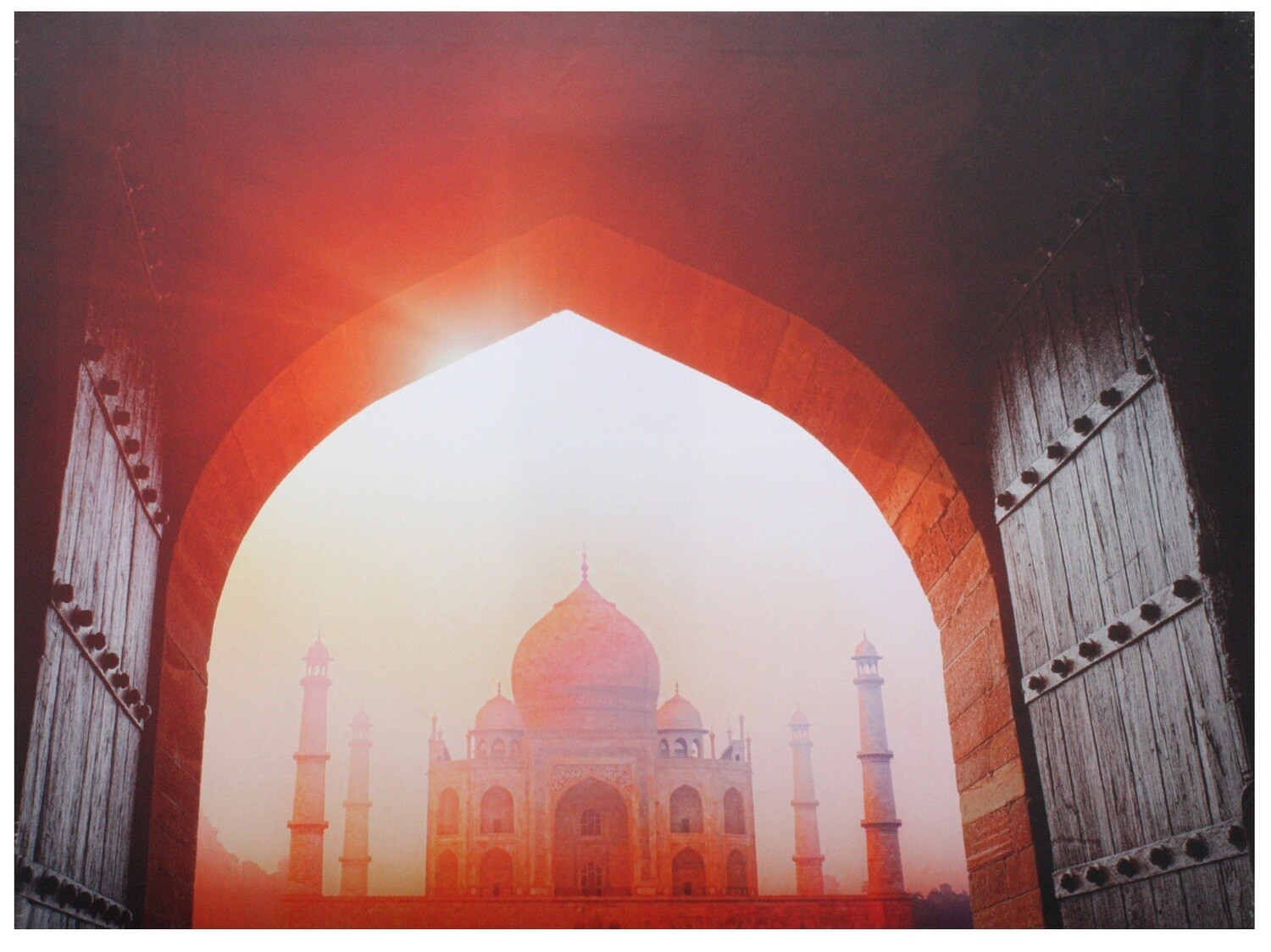 Scenic Taj Mahal through Doors Original Giclée Canvas
