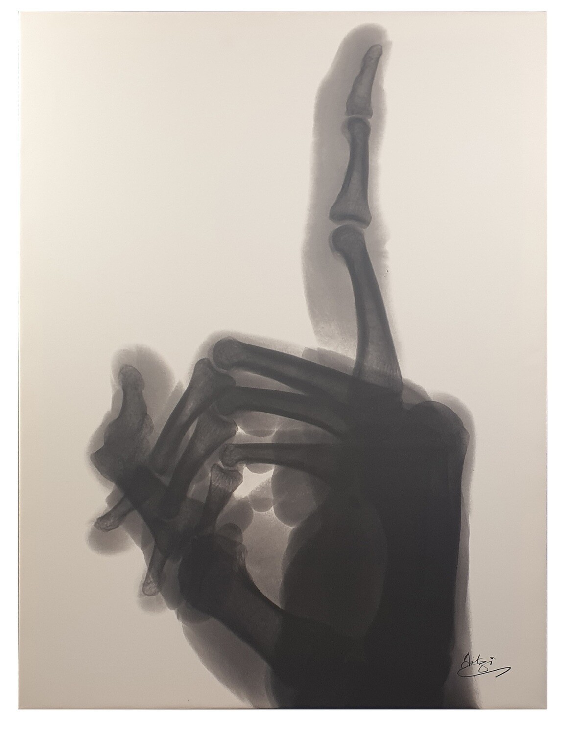 Al-AHad (The One) X-ray Finger Art Original Giclee Canvas