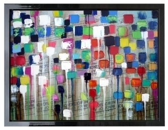Abstract Brainstorm Modern High Gloss Oil Painting Canvas