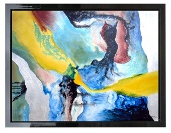Abstract Torrent Contemporary High Gloss Oil Painted Canvas