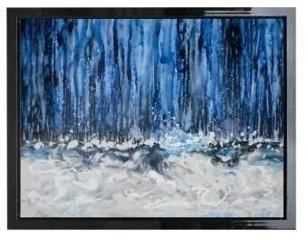 Abstract Waterfall Modern High Gloss Oil Painted Canvas