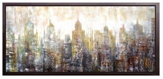 City at Dawn - High Gloss Oil Painting Canvas