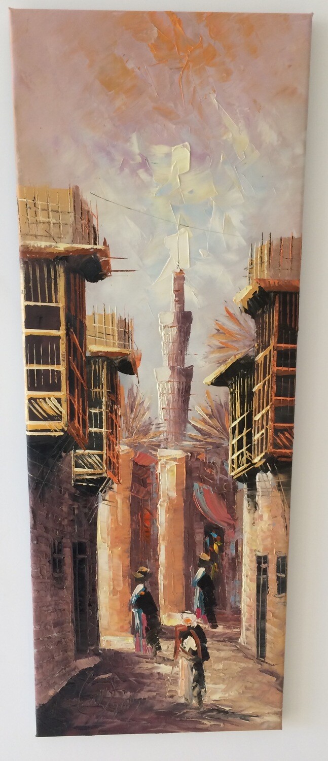 Streets of Baghdad Knife Art Original Hand Painted Canvas