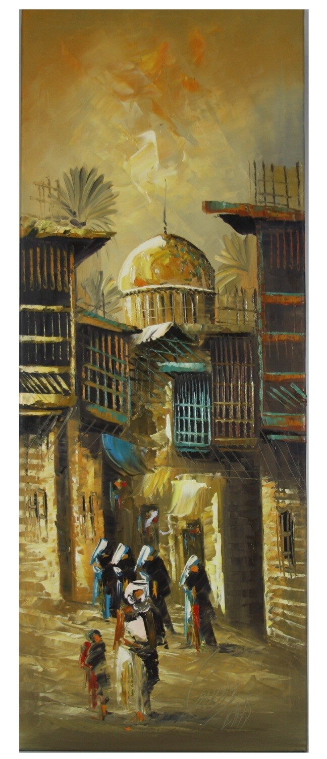 Streets of Baghdad Knife Art Original Hand Painted Canvas