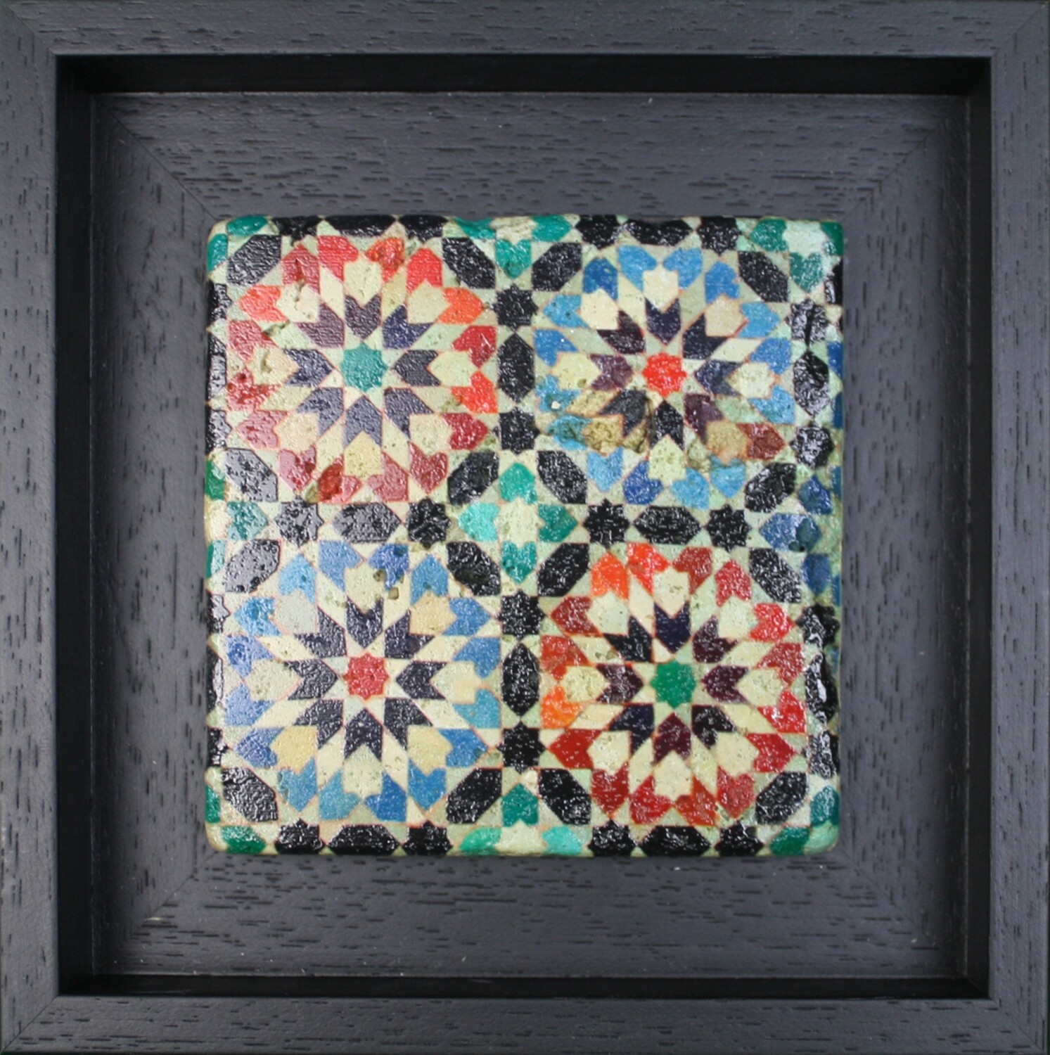 Madrasa Ben Youssef Marrakesh Moroccan Zellige Mosaic Design Framed Stone Art