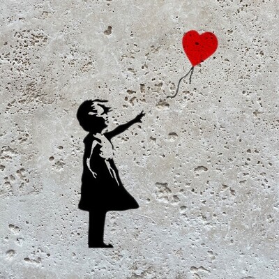 Banksy's Girl with Balloon Design Greeting Card