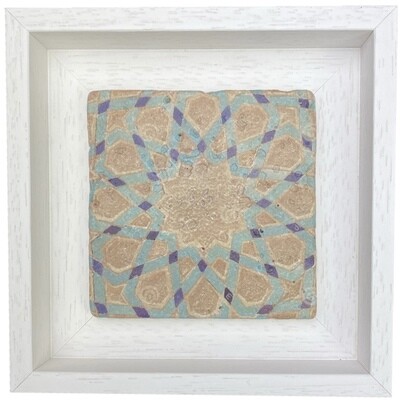 Brown, Blue & Turquoise Persian Geometric Stone Tile