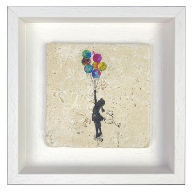 Banksy's “The Girl with the Balloons” Design Stone Art