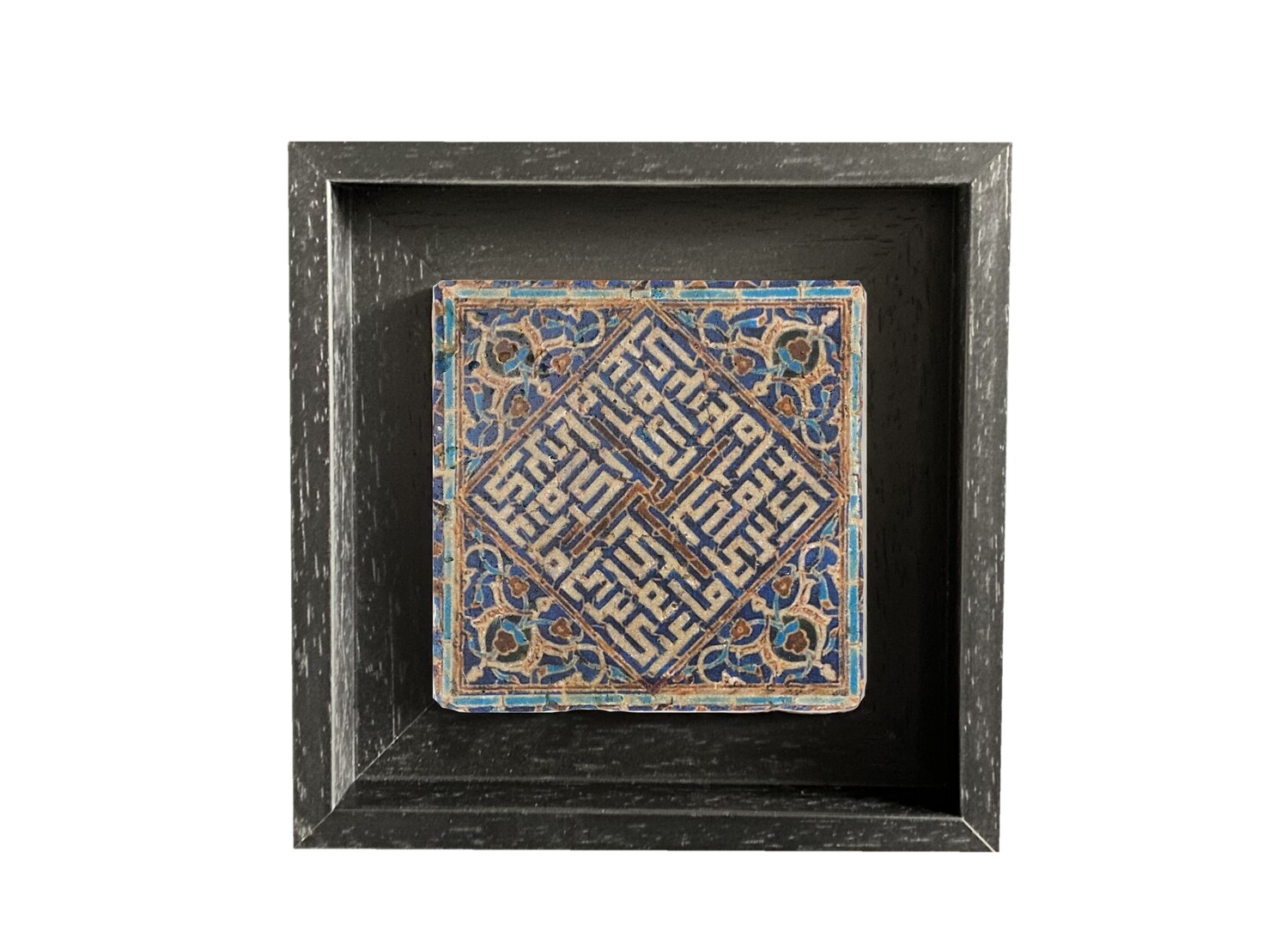Turqouise Kufic Geometric Persian Multicoloured Stone Tile