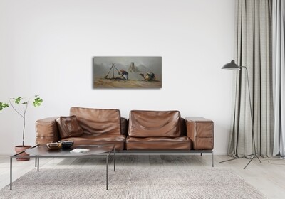 Desert Nomads & Camels Oil painting Original Hand Painted Canvas