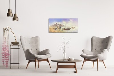 Desert Nomads &amp; Camels Oil painting Original Hand Painted Canvas