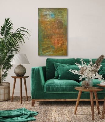 Patchwork Multi Ayat Modern Abstract Calligraphy Mix Media Original Hand Painted Canvas