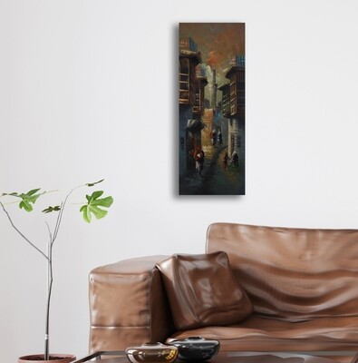 Streets of Baghdad Knife Art Original Hand Painted Canvas