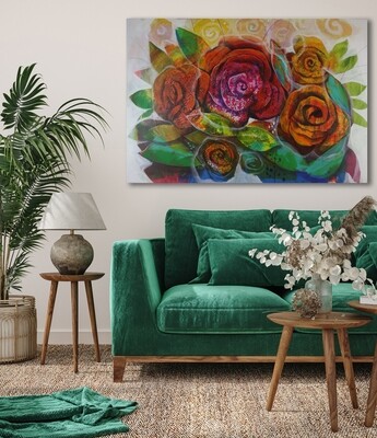 Flowers Oil Painting Large Original Hand Painted Canvas